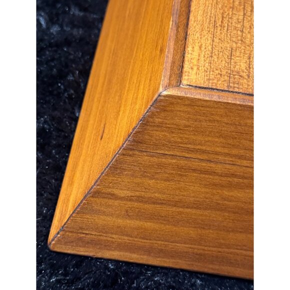 Mid-Century Modern Square Wooden Serving Bowl Handmade Walnut Finish - Picture 6 of 8